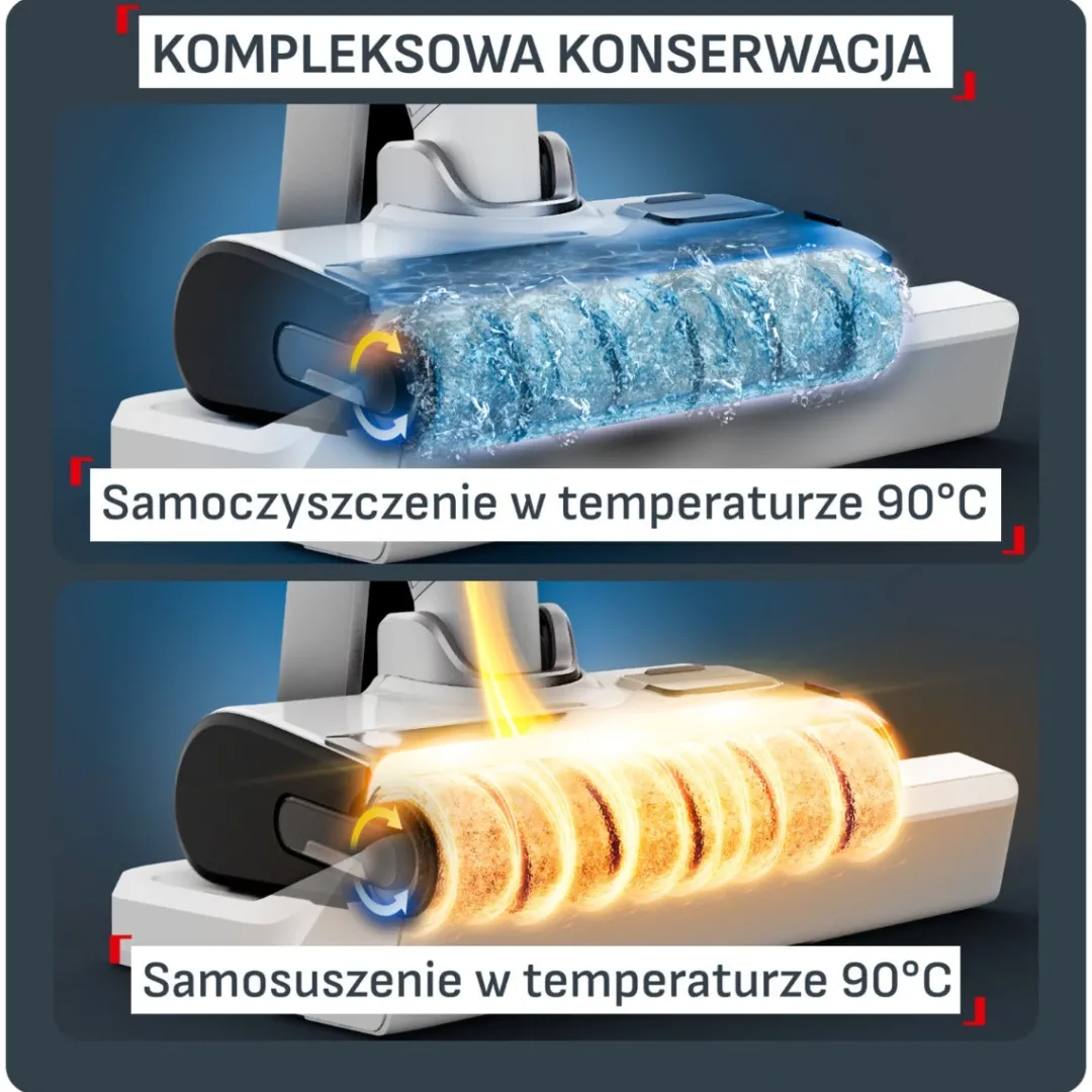 Bezprzewodowy odkurzacz myjący Tefal X-Clean 12, 65 min, samoczyszczenie i suszenie
