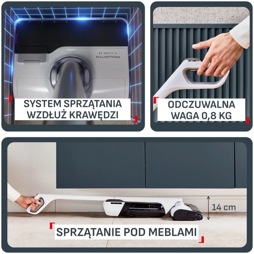 Bezprzewodowy odkurzacz myjący Tefal X-Clean 12, 65 min, samoczyszczenie i suszenie