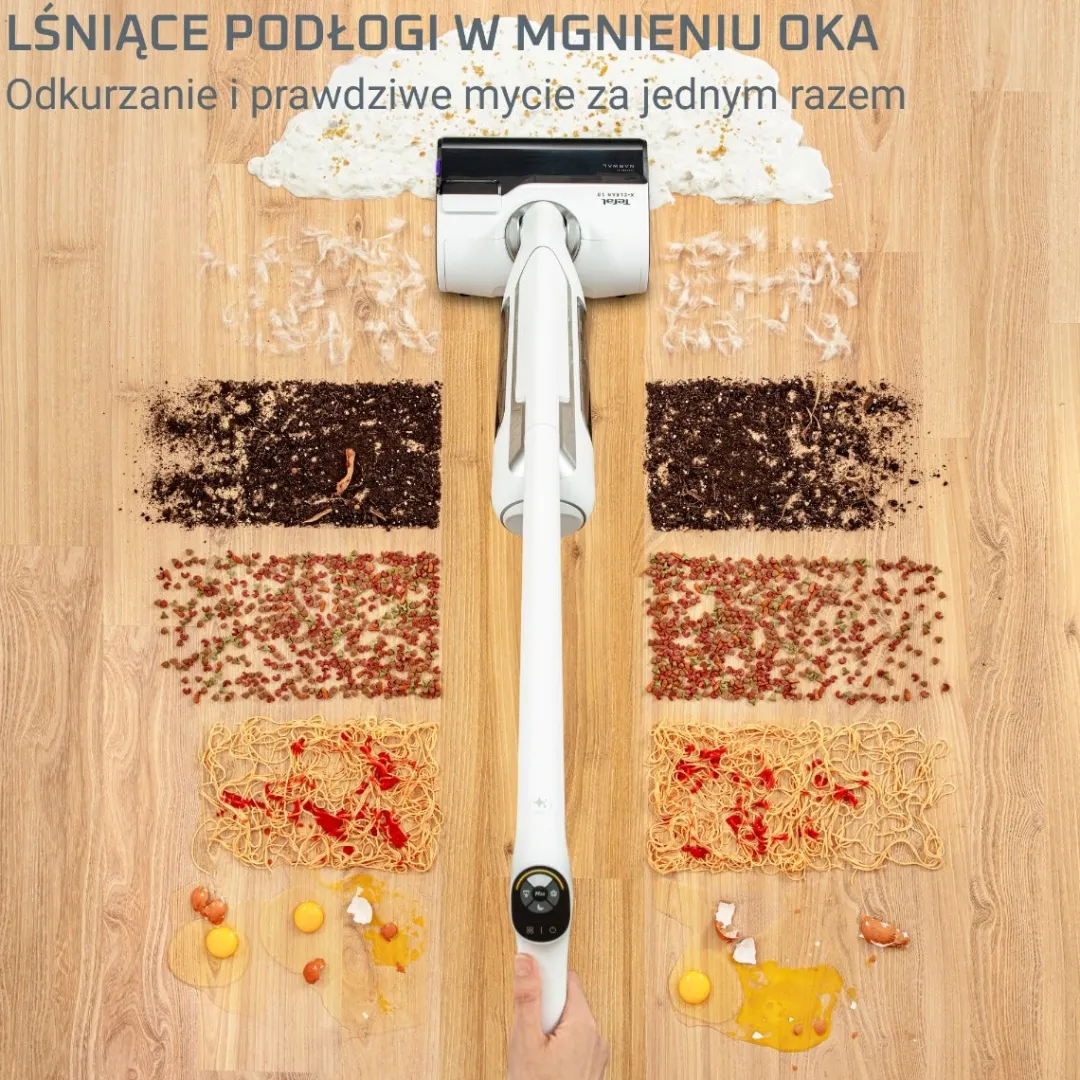 Bezprzewodowy odkurzacz myjący Tefal X-Clean 10, 60 min, samoczyszczenie i suszenie