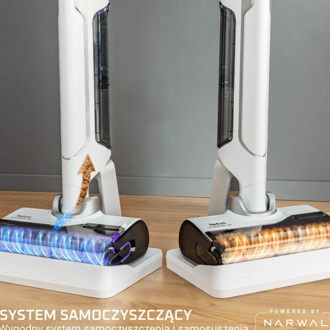 Bezprzewodowy odkurzacz myjący Tefal X-Clean 10, 60 min, samoczyszczenie i suszenie