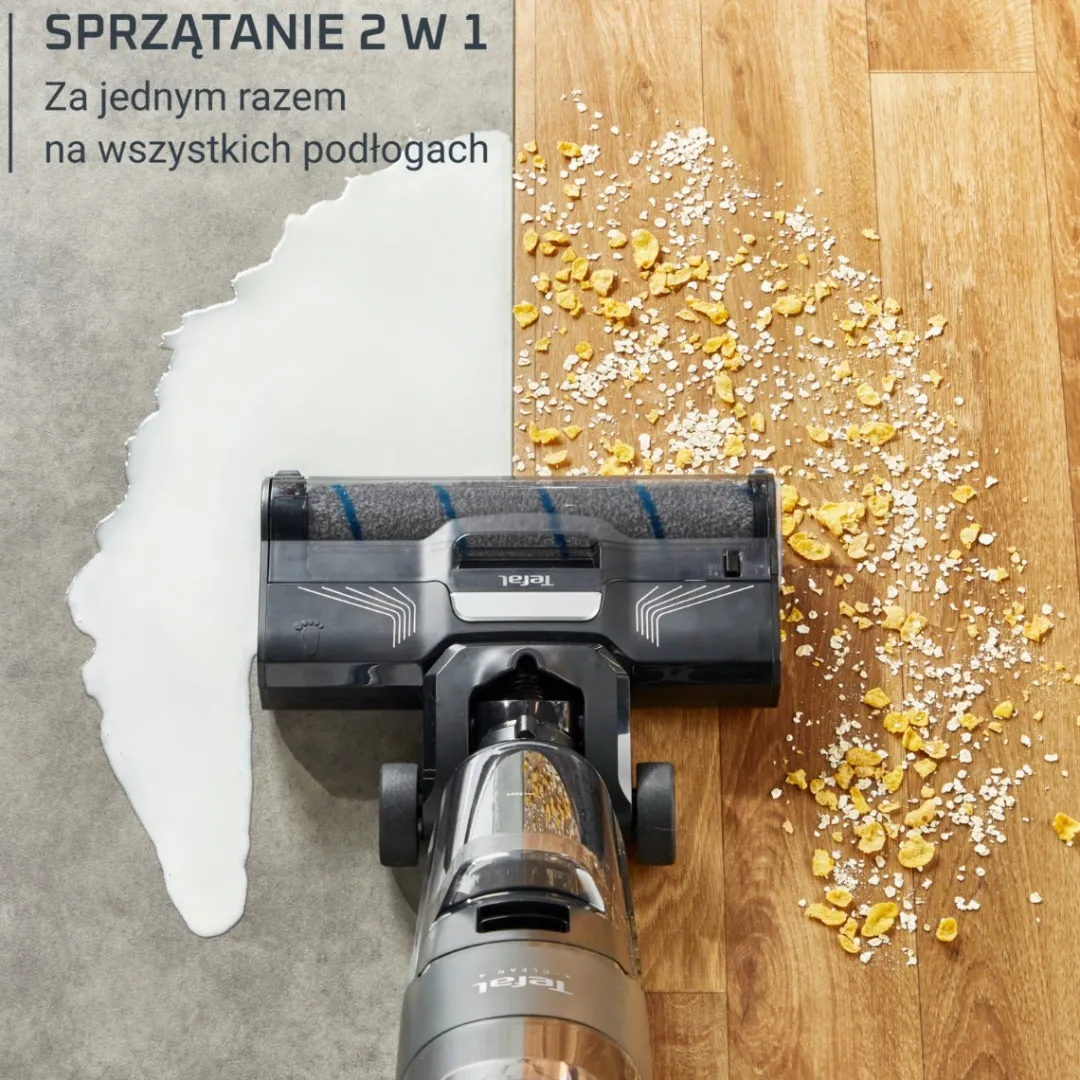 Bezprzewodowy odkurzacz myjący Tefal X-Clean 4, 50 min, samoczyszczenie