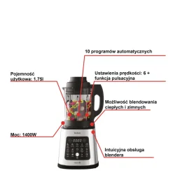 Blender kielichowy, Perfectmix Cook BL83SD, funkcja gotowania, 1400W