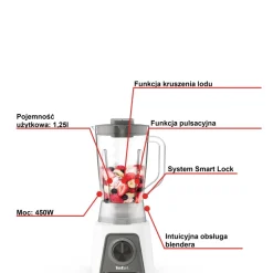 Blender kielichowy Tefal Blendeo+ BL2C01, 450W, kruszenie lodu