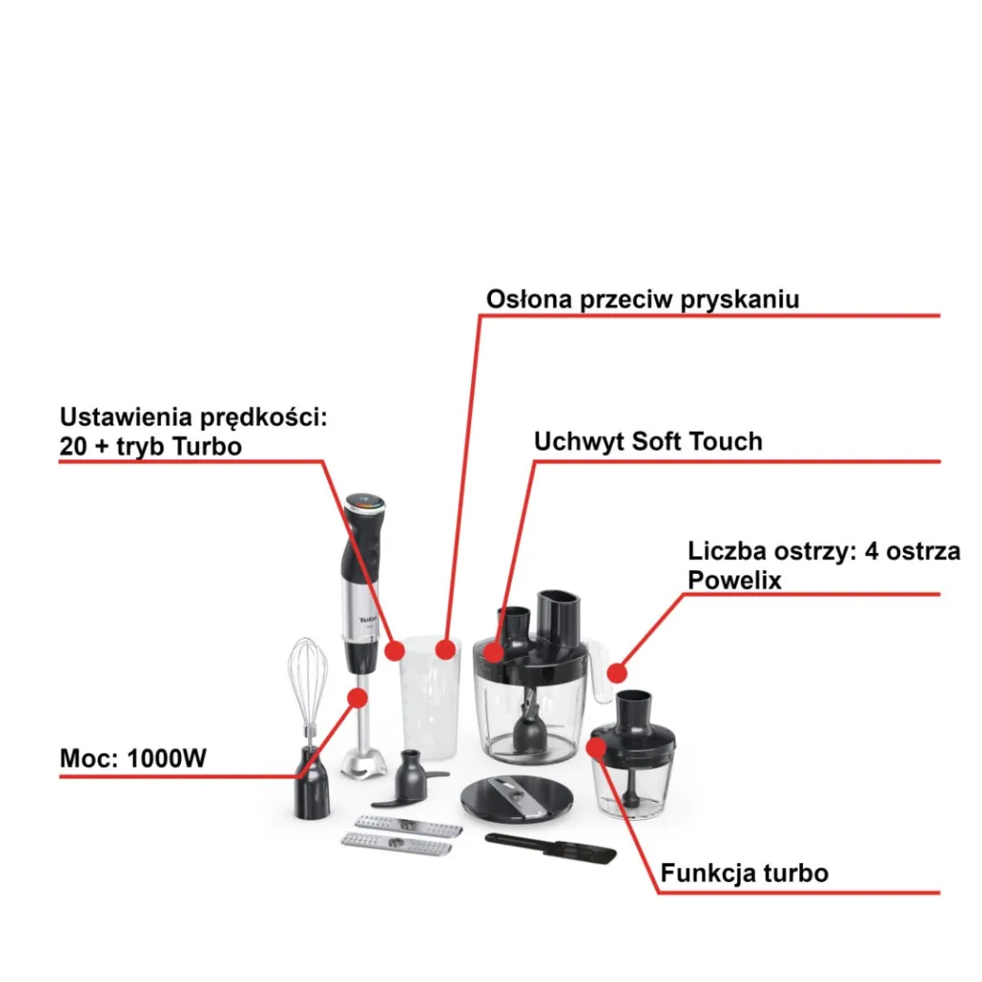 Blender ręczny, Quickchef+ HB67G830, 1000W, 20 prędkości, 8w1
