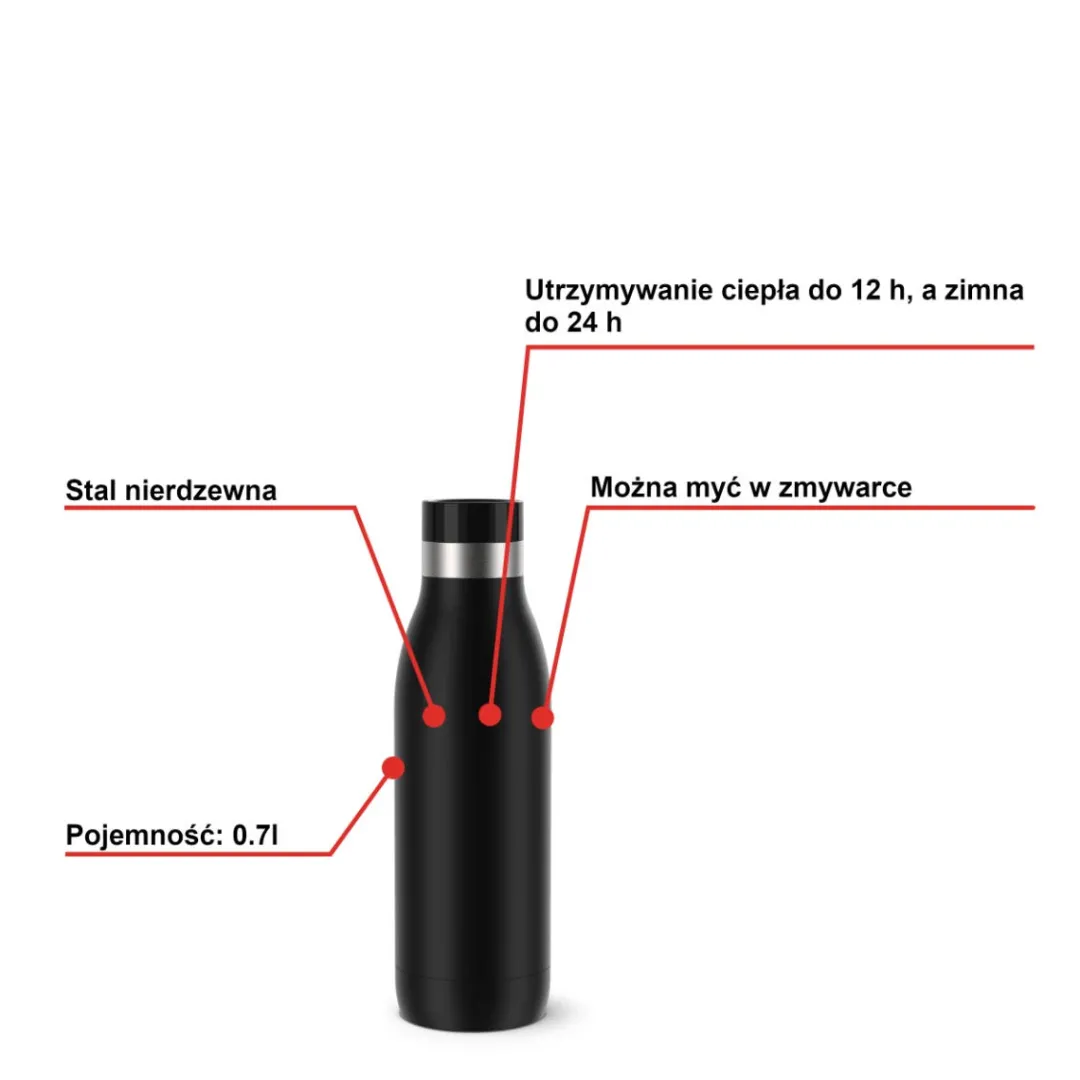 Butelka Termiczna TEFAL BLUDROP 0,7L czarny