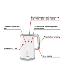 Czajnik elektryczny TEFAL SENSE 1,5l KO6931