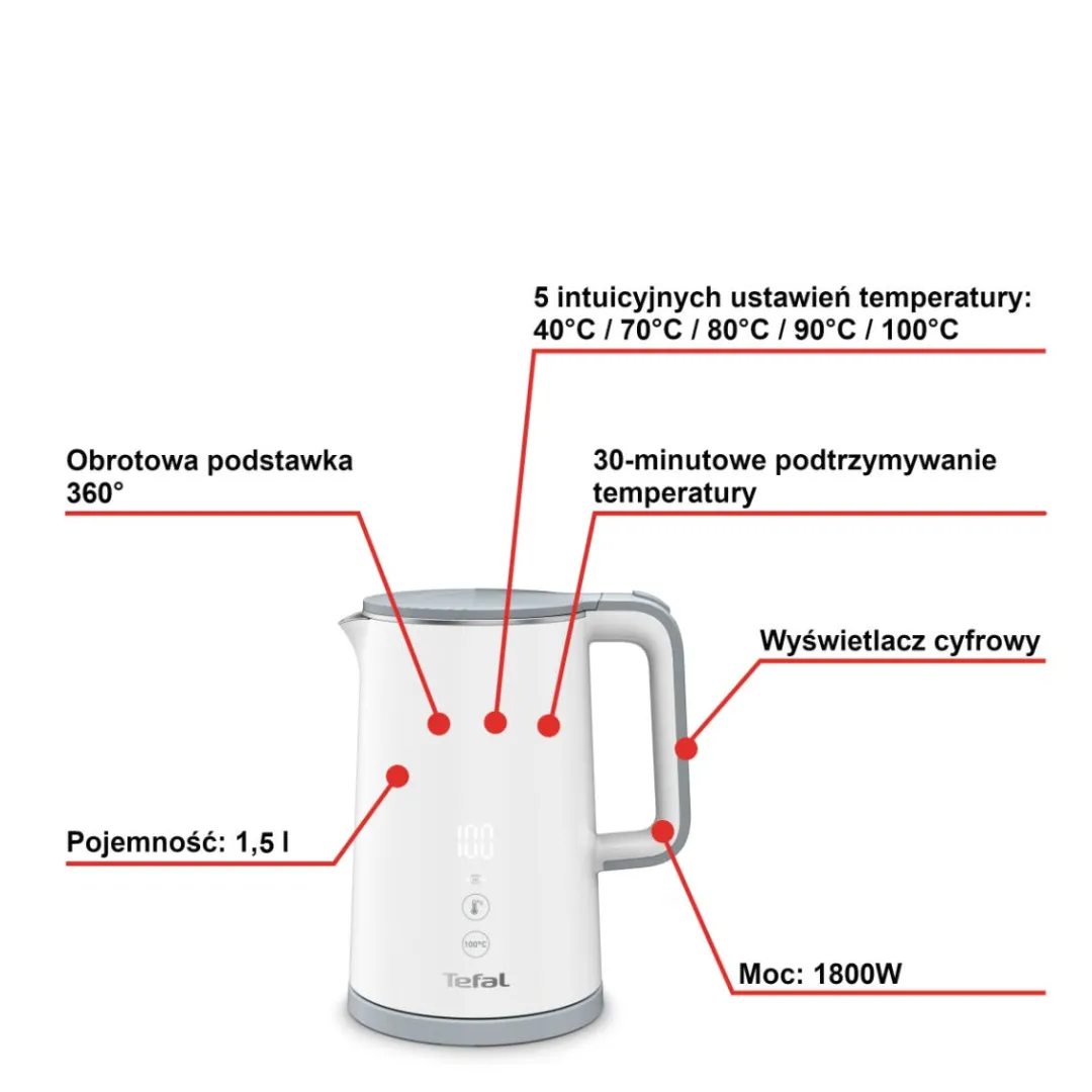Czajnik elektryczny TEFAL SENSE 1,5l KO6931