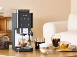 Ekspres do kawy ciśnieniowy KRUPS Coffee Crush kolbowy z młynkiem szary