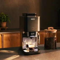 Ekspres do kawy ciśnieniowy KRUPS Coffee Crush kolbowy z młynkiem szary