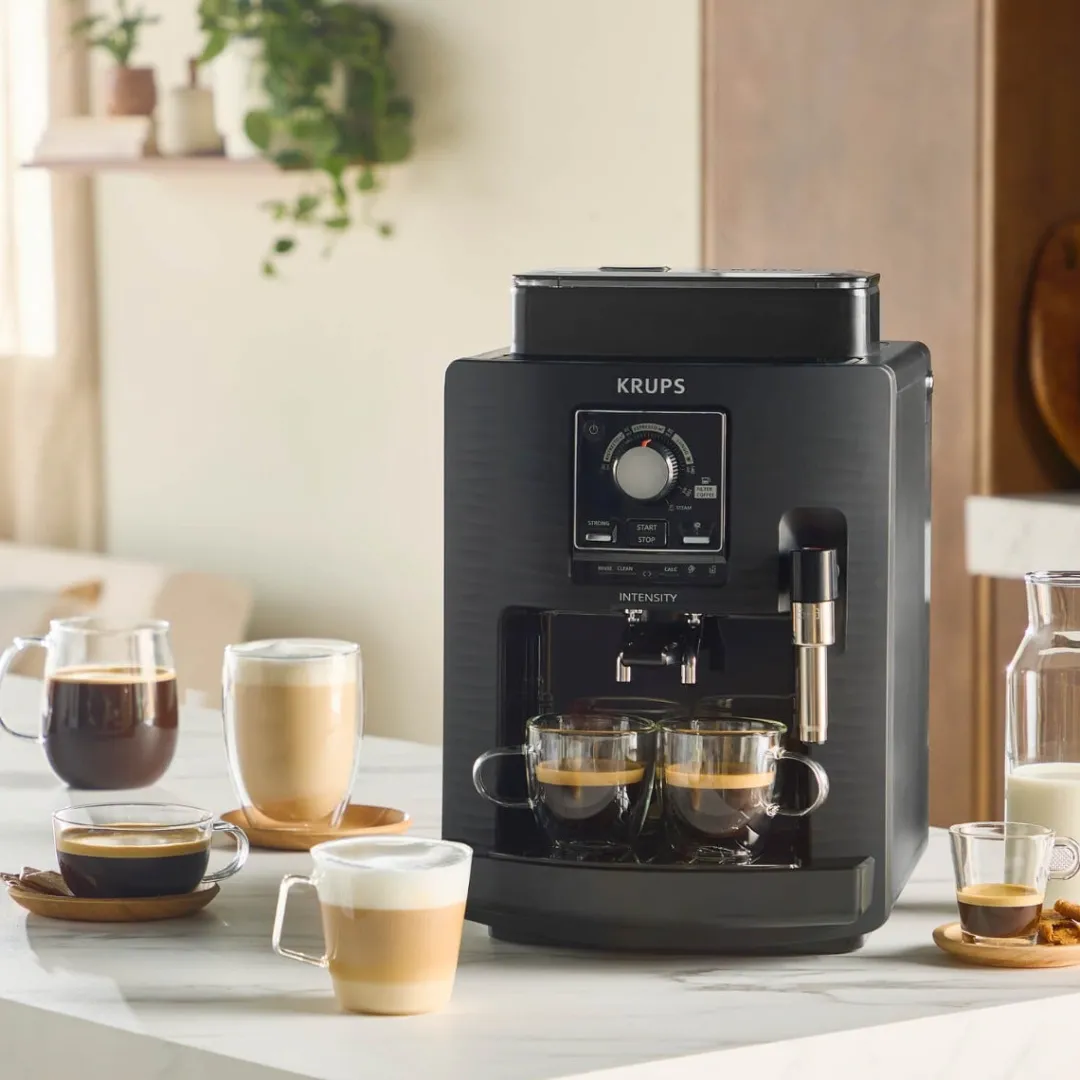 Ekspres do kawy ciśnieniowy KRUPS INTENSITY BLACK COFFEE EA5008 z młynkiem