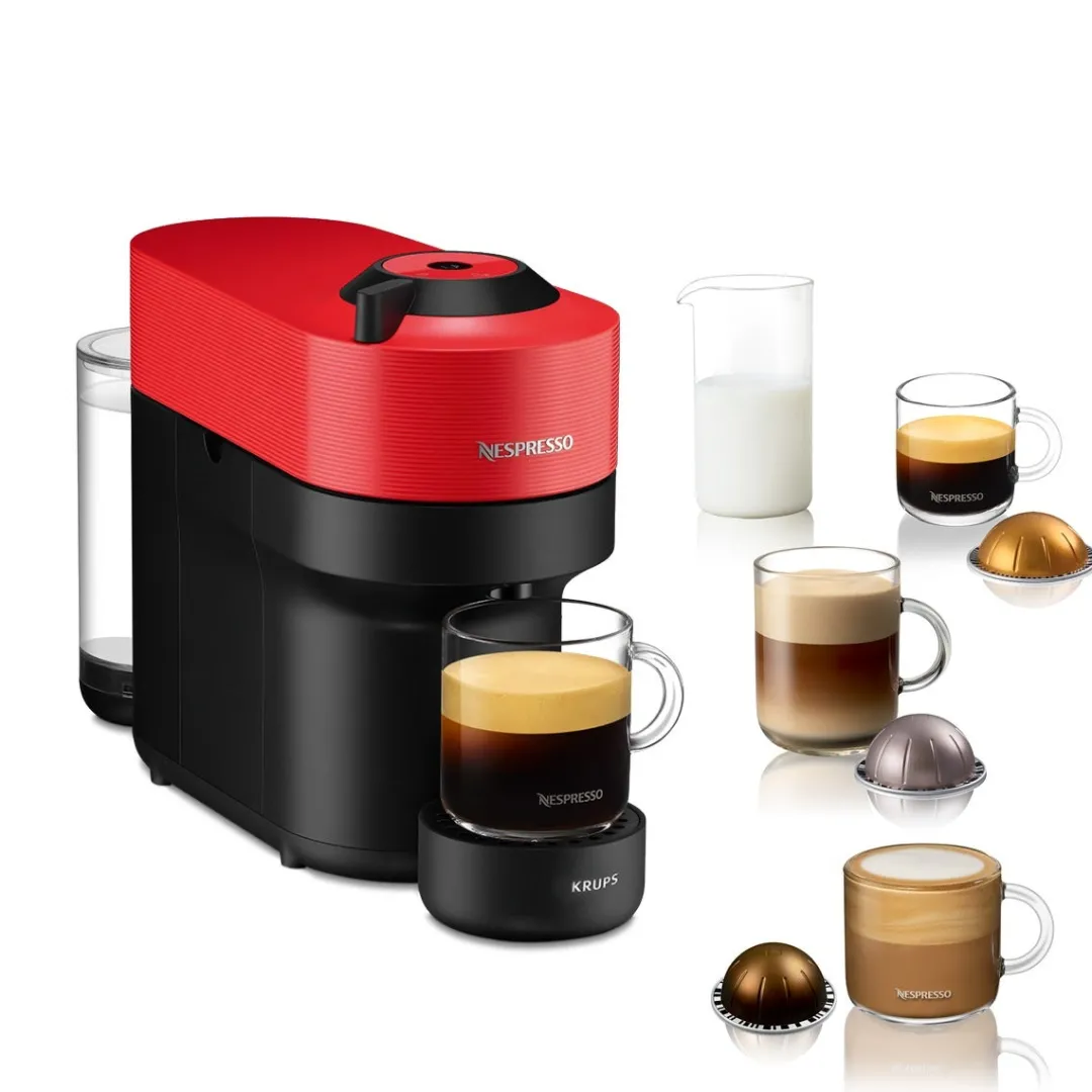 Ekspres kapsułkowy do kawy KRUPS NESPRESSO VERTUO POP XN9205 (czerwony)