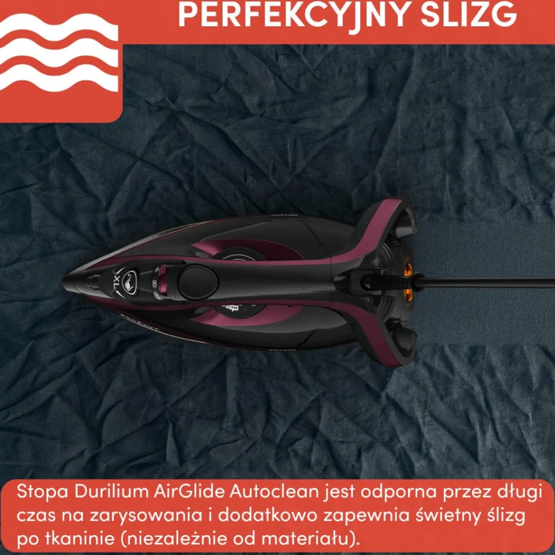 Żelazko parowe, Tefal Puregliss, 3000 W, system antywapienny, strażak