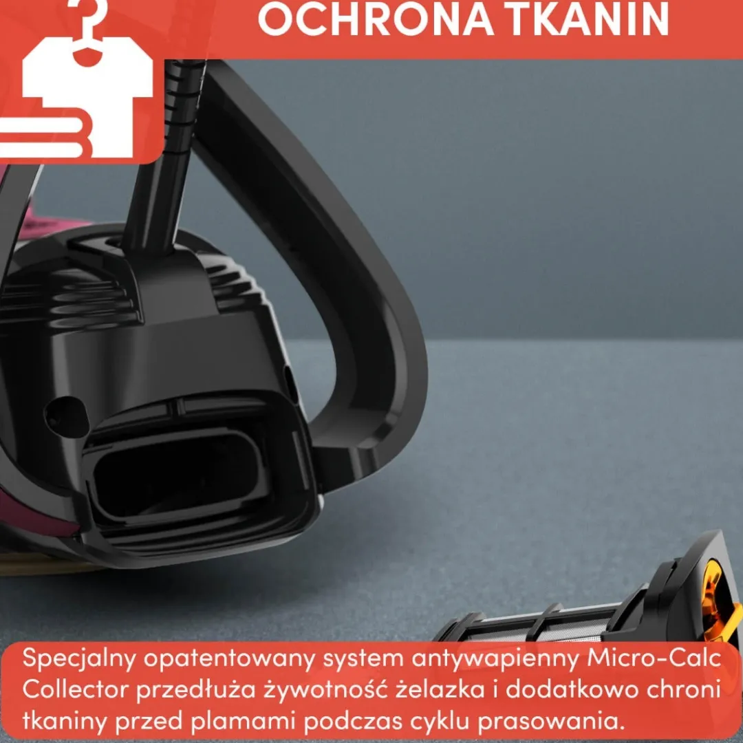 Żelazko parowe, Tefal Puregliss, 3000 W, system antywapienny, strażak