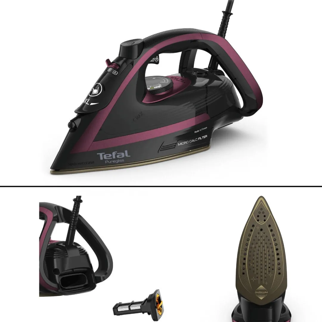 Żelazko parowe, Tefal Puregliss, 3000 W, system antywapienny, strażak