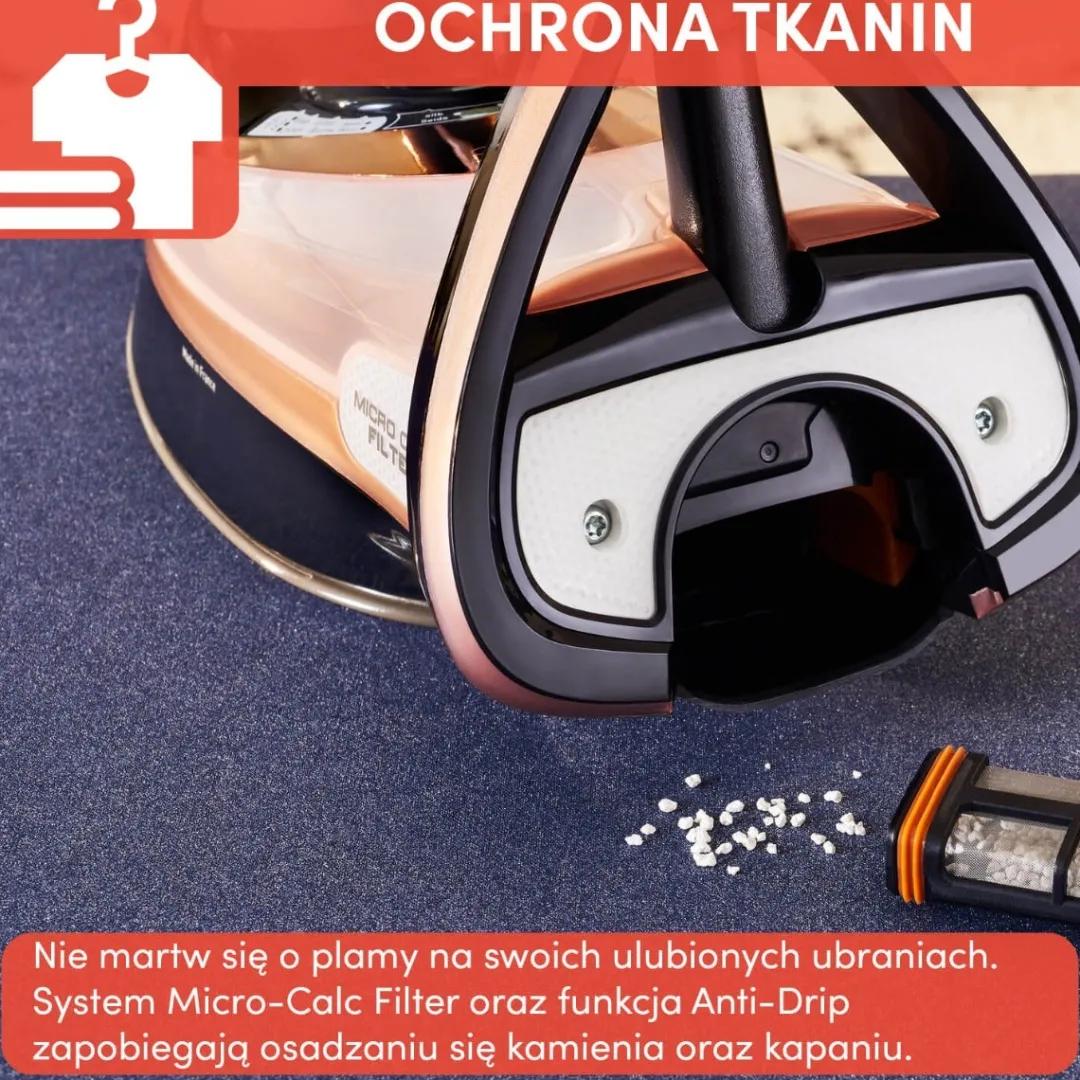 Żelazko parowe, Tefal Ultimate Pure, mocne, automatyczne wyłączanie, ochrona ubrań