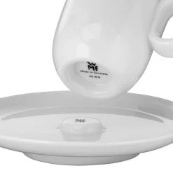 Filiżanki do kawy WMF Barista ze spodkiem 2 szt. porcelana białe 60ml