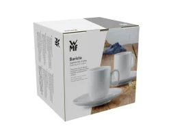 Filiżanki do kawy WMF Barista ze spodkiem 2 szt. porcelana białe 60ml