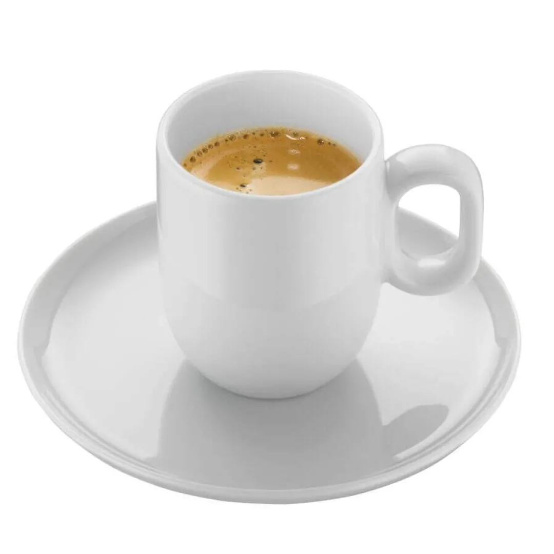 Filiżanki do kawy WMF Barista ze spodkiem 2 szt. porcelana białe 60ml