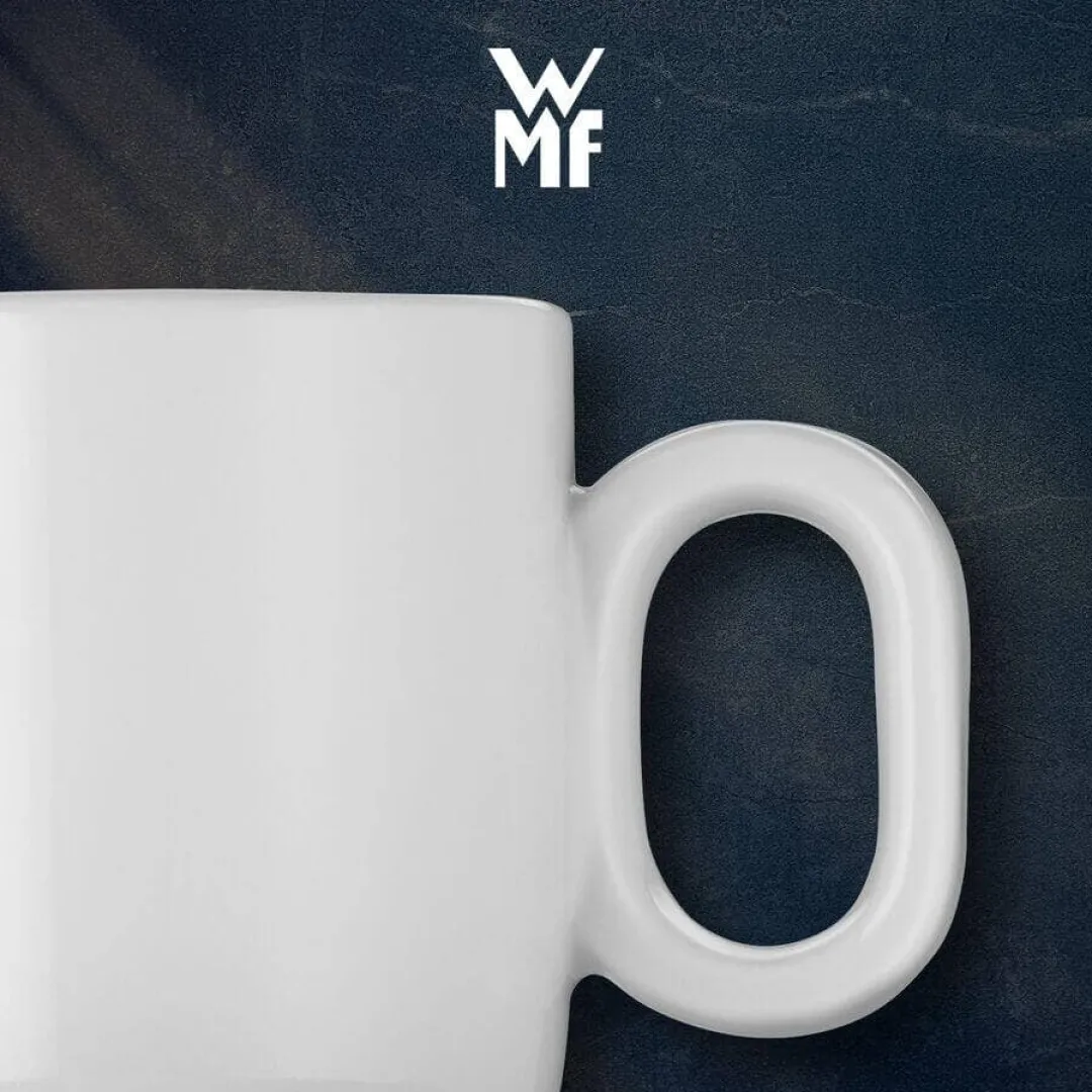 Filiżanki do kawy WMF Barista ze spodkiem 2 szt. porcelana białe 60ml