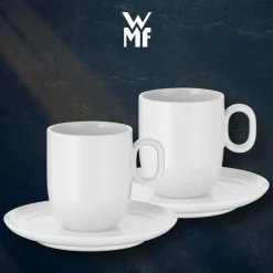 Filiżanki do kawy WMF Barista ze spodkiem 2 szt. porcelana