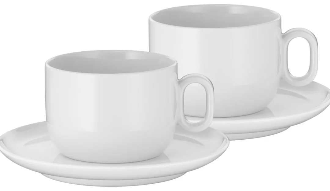 Filiżanki do kawy WMF Barista ze spodkiem 2 szt. porcelana 160 ml