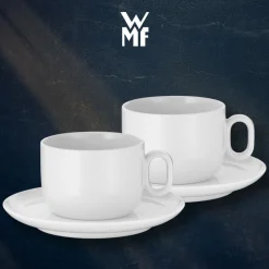 Filiżanki do kawy WMF Barista ze spodkiem 2 szt. porcelana 160 ml