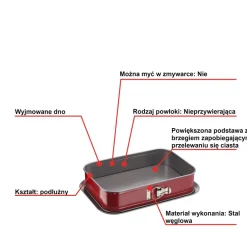 Forma do ciasta prostokątna TEFAL DELIBAKE 36x24cm