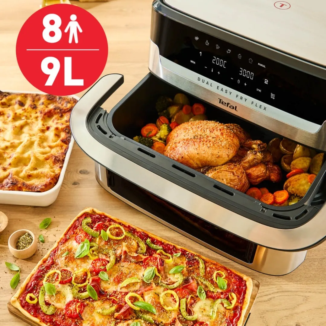 Frytkownica beztłuszczowa Dual Easy Fry Flex EY922D, pojemność 9 l, Air Fryer