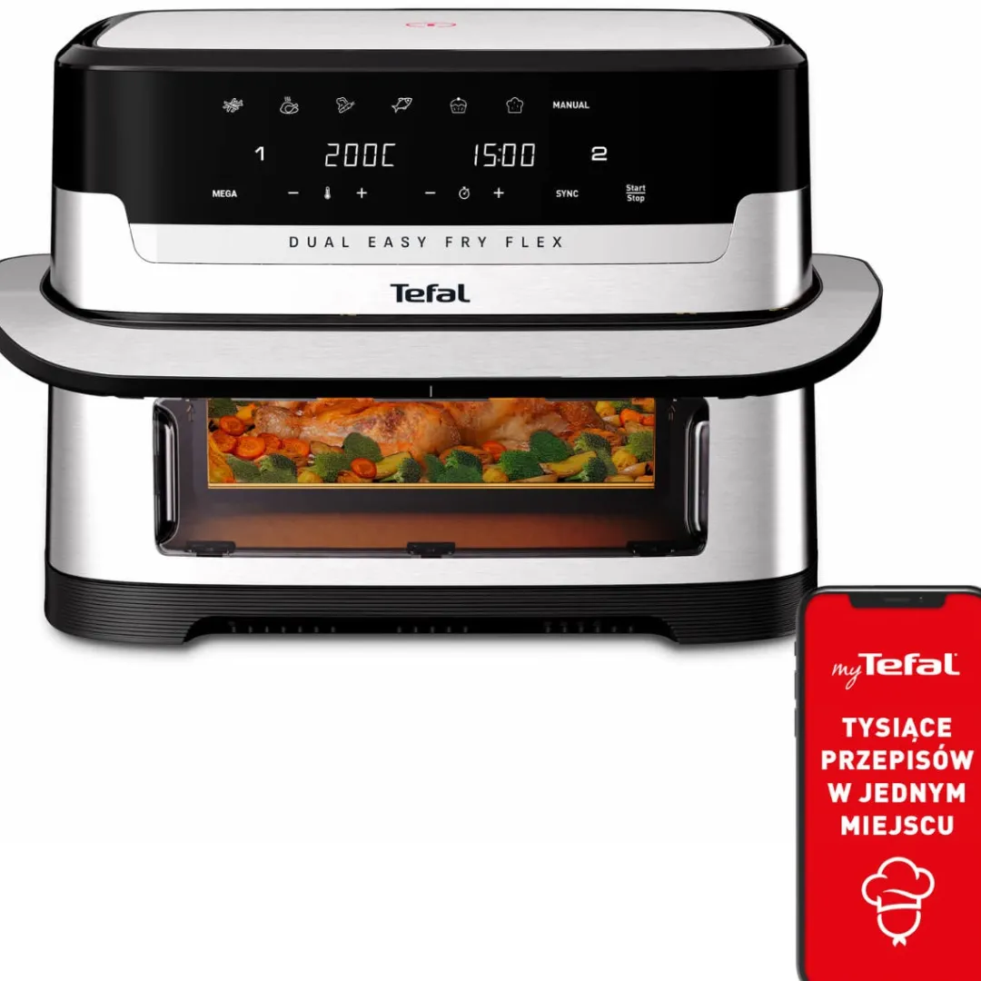 Frytkownica beztłuszczowa Dual Easy Fry Flex EY922D, pojemność 9 l, Air Fryer
