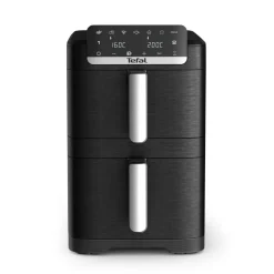 Frytkownica beztłuszczowa, Tefal Easy Fry Crispy Stack EY7528E0, dwukomorowa, 10 l, 2700 W, Air Fryer