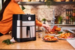 Frytkownica beztłuszczowa, Tefal Easy Fry&Grill EY501D, pojemność 4,6 l, funkcja grilla, Air Fryer