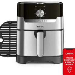 Frytkownica beztłuszczowa, Tefal Easy Fry&Grill EY501D, pojemność 4,6 l, funkcja grilla, Air Fryer