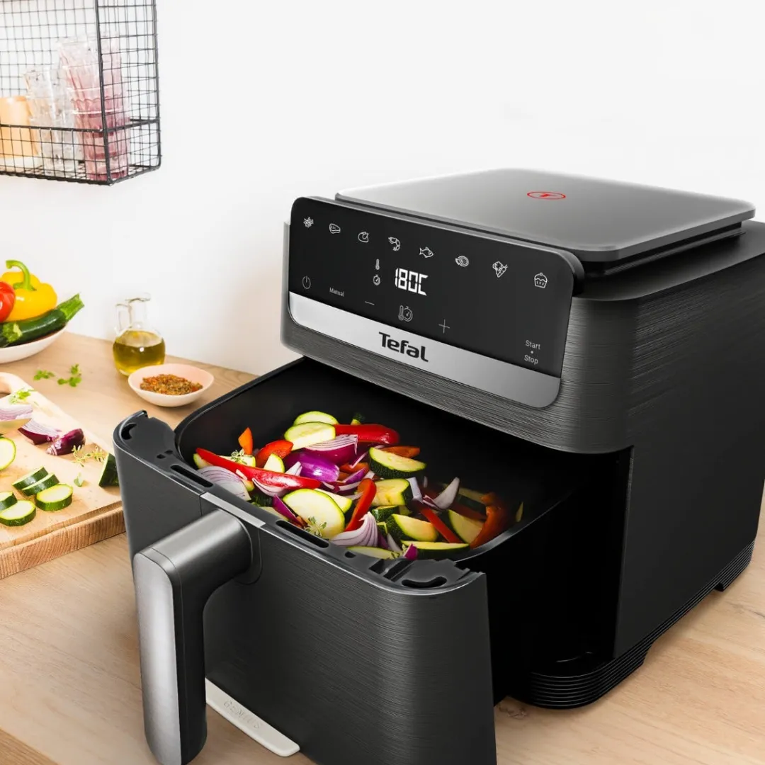 Frytkownica beztłuszczowa, Tefal Easy Fry Mega EY866H, pojemność 7,5 l, panel dotykowy, Air Fryer