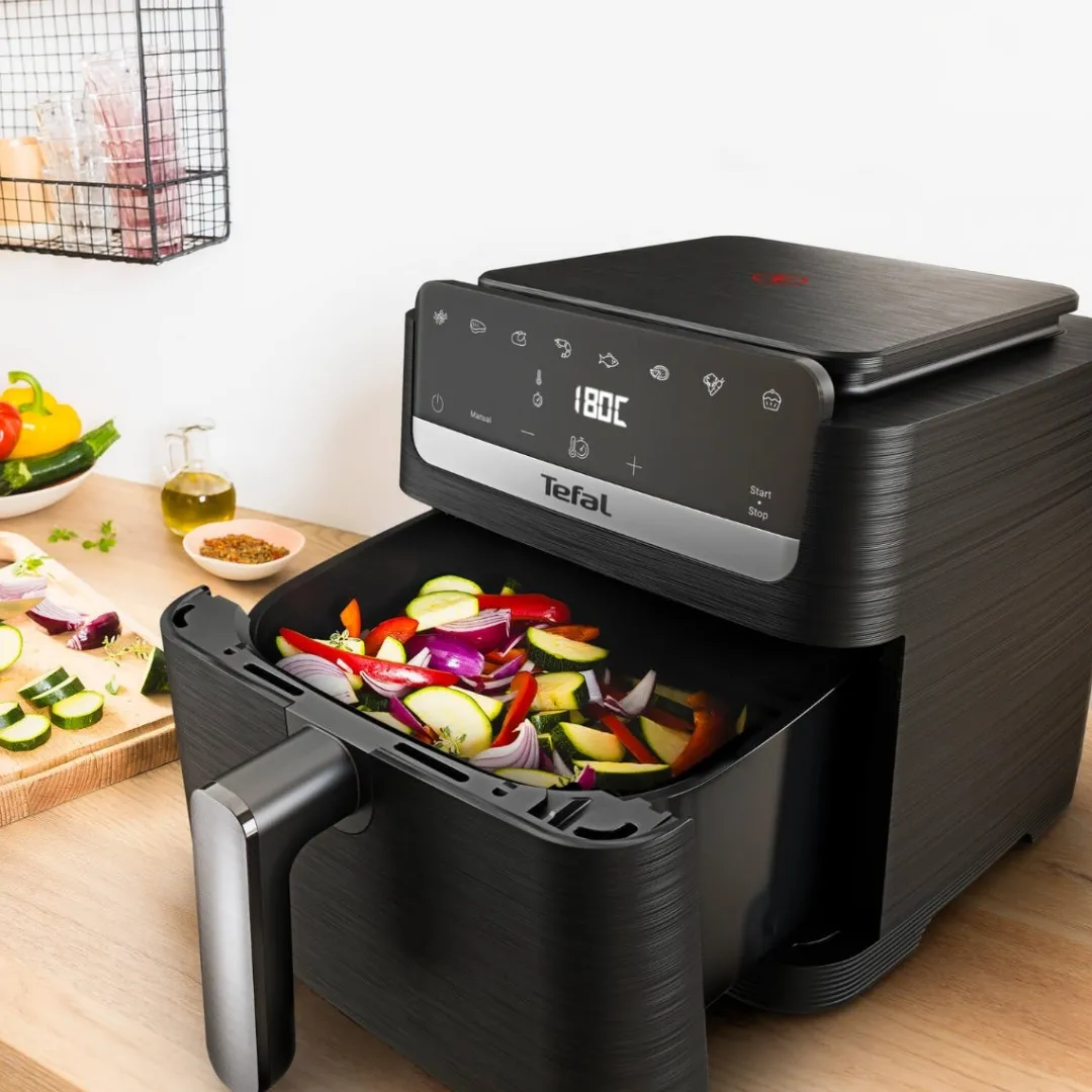 Frytkownica beztłuszczowa, Tefal Easy Fry Mega EY8618E0, pojemność 7,5 l, panel dotykowy, Air Fryer