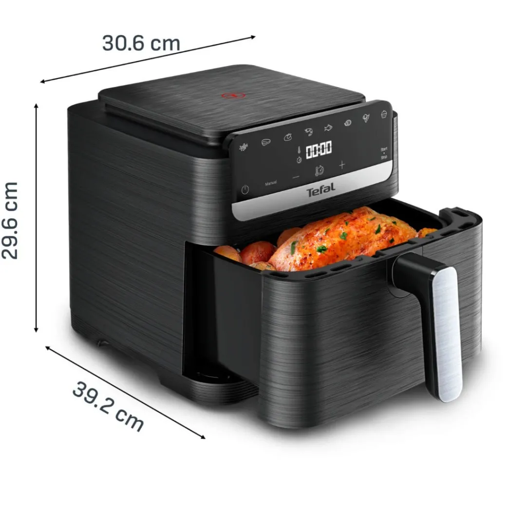 Frytkownica beztłuszczowa, Tefal Easy Fry Mega EY8618E0, pojemność 7,5 l, panel dotykowy, Air Fryer