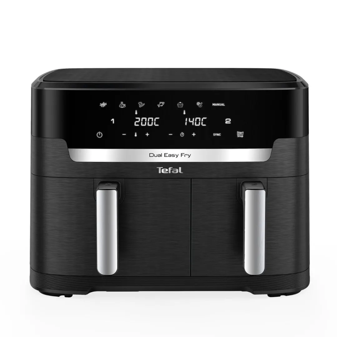 Frytkownica beztłuszczowa, Tefal Dual Easy EY9428E, dwukomorowa, duża, 11l, Air Fryer