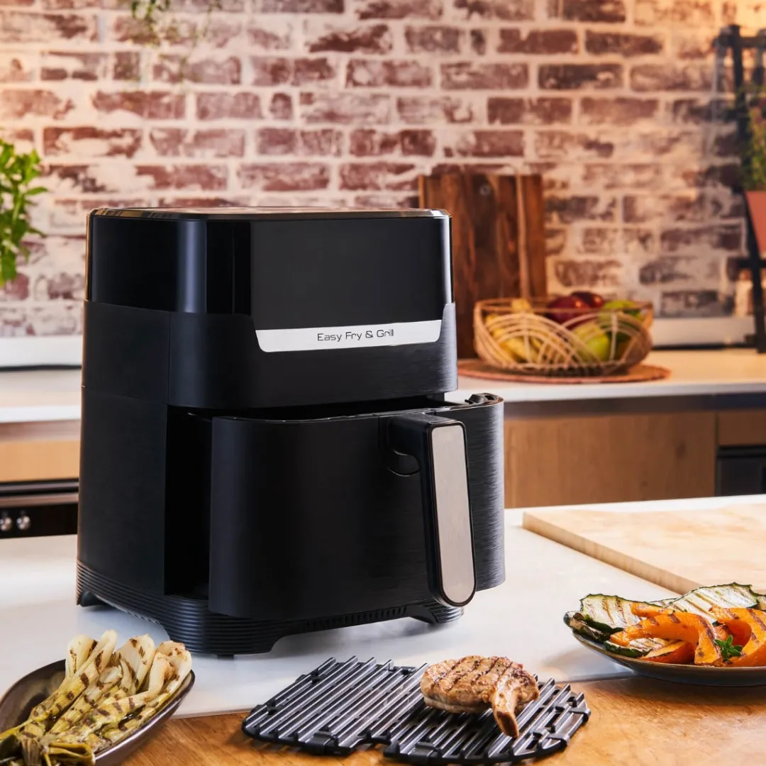 Frytkownica beztłuszczowa, Tefal Easy Fry&Grill EY5058, pojemność 4,2 l, funkcja grilla, Air Fryer