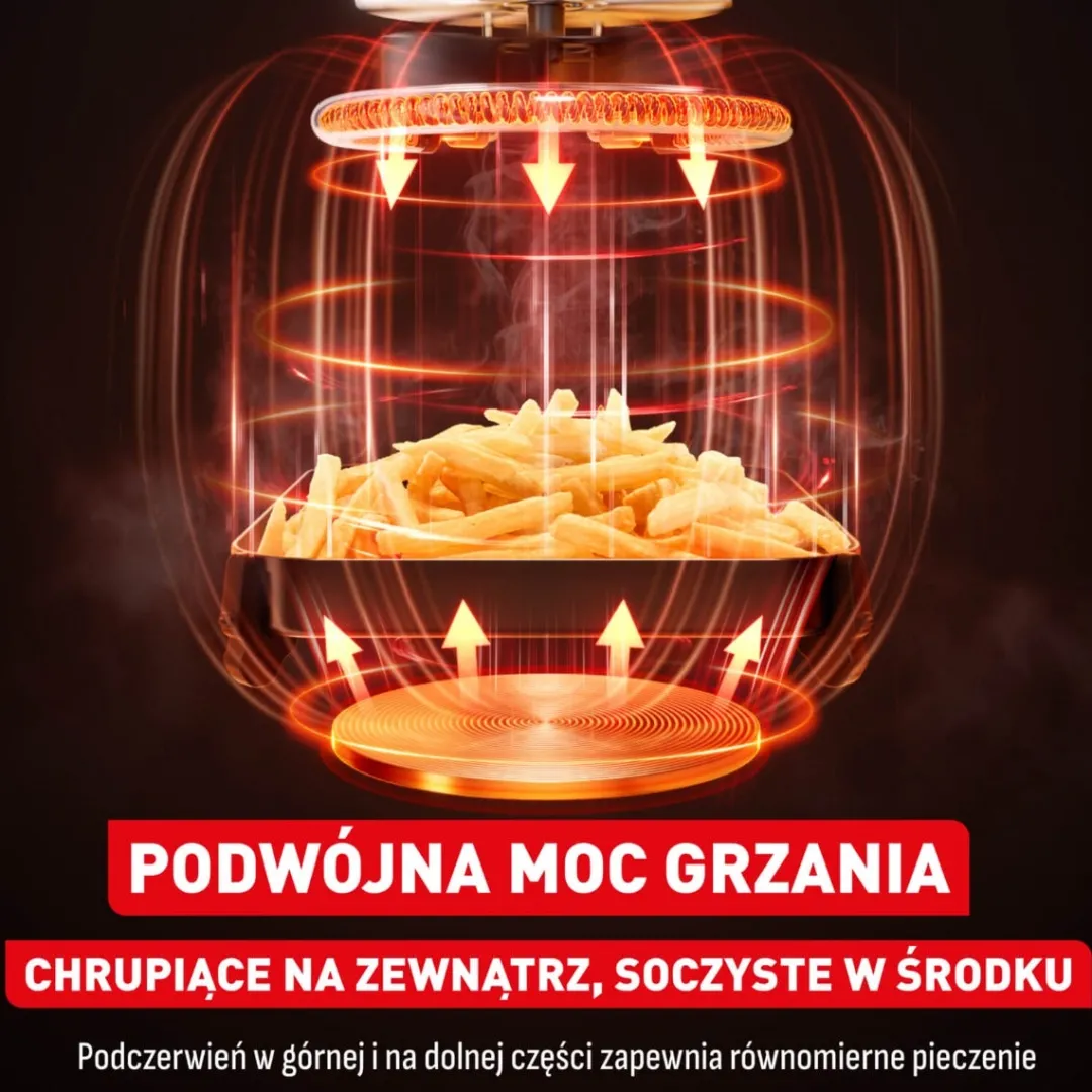 Frytkownica beztłuszczowa, Tefal Infrared EY832HE0, 7 L, technologia podczerwieni, Air Fryer