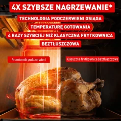 Frytkownica beztłuszczowa, Tefal Infrared EY832HE0, 7 L, technologia podczerwieni, Air Fryer
