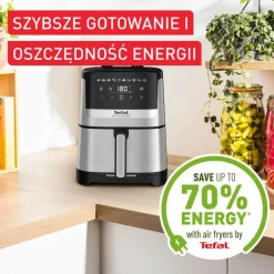 Frytkownica beztłuszczowa, Tefal Easy Fry Silence EY552D, cicha, pojemność 5 l, Air Fryer