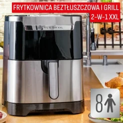 Frytkownica beztłuszczowa, Tefal Easy Fry&Grill XXL EY801D, pojemność 6,5 l, funkcja grilla, Air Fryer