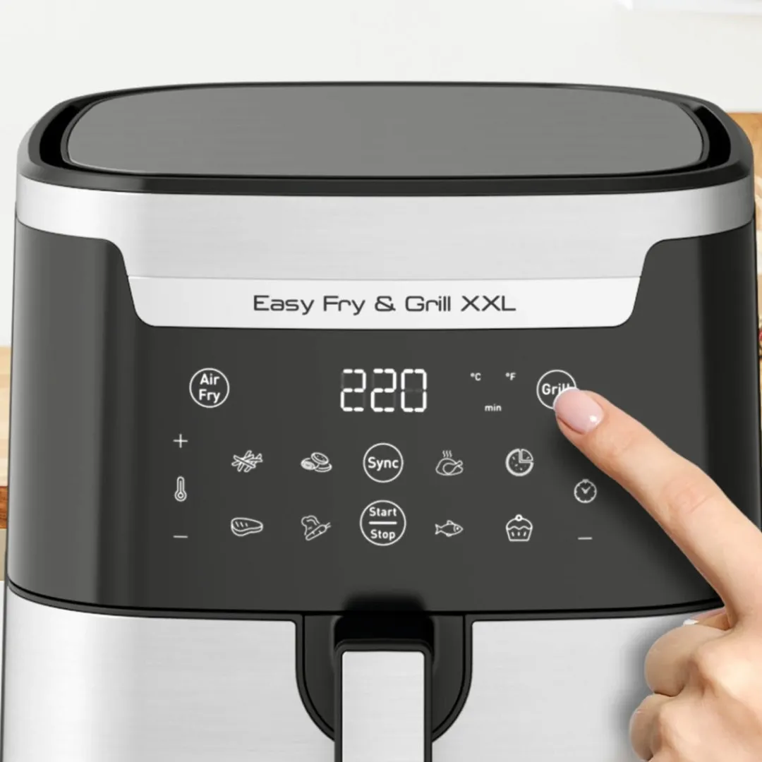Frytkownica beztłuszczowa, Tefal Easy Fry&Grill XXL EY801D, pojemność 6,5 l, funkcja grilla, Air Fryer