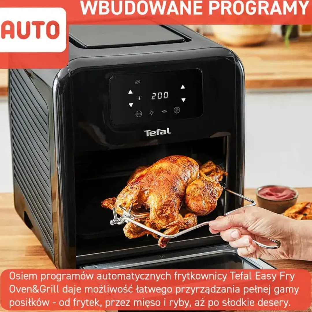Frytkownica beztłuszczowa Tefal Easy Fry Oven&Grill FW5018, 3w1, pojemność 11 l, Air Fryer