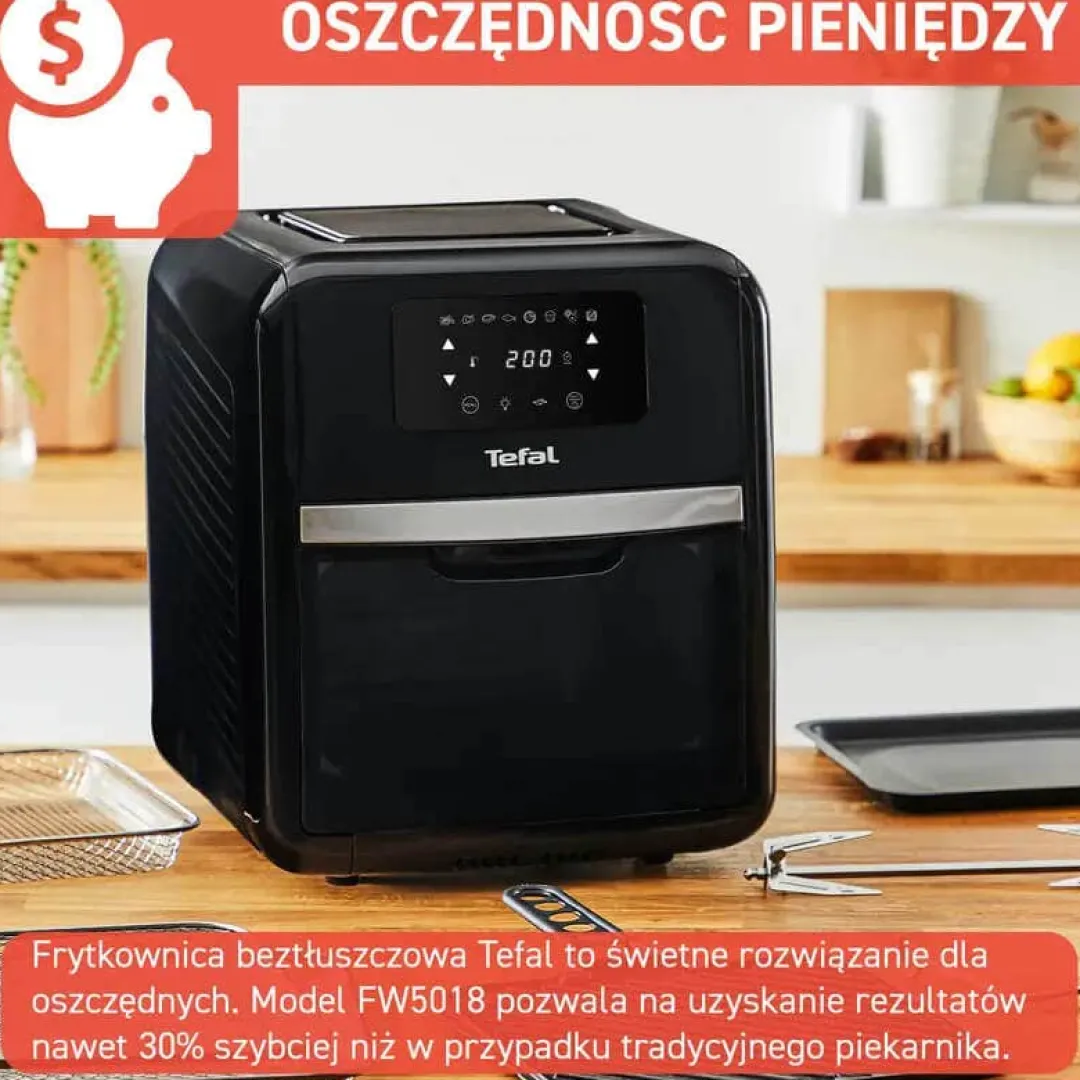 Frytkownica beztłuszczowa Tefal Easy Fry Oven&Grill FW5018, 3w1, pojemność 11 l, Air Fryer