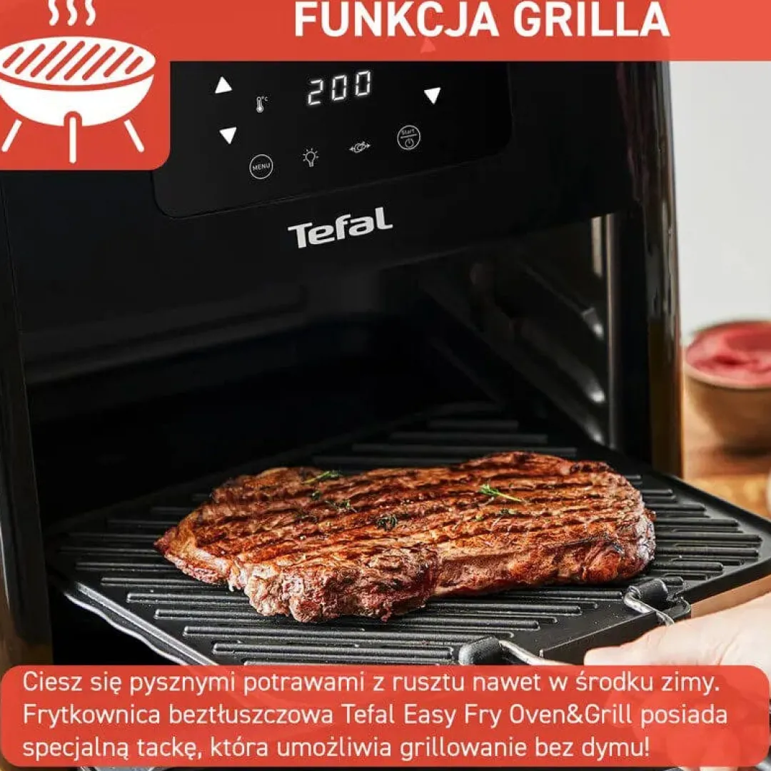Frytkownica beztłuszczowa Tefal Easy Fry Oven&Grill FW5018, 3w1, pojemność 11 l, Air Fryer