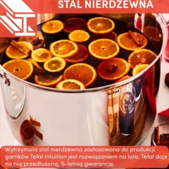 Garnek, TEFAL INTUITION, 2,9L, 20 cm, pokrywka