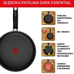 Głęboka patelnia Tefal Dark Essential 24 cm