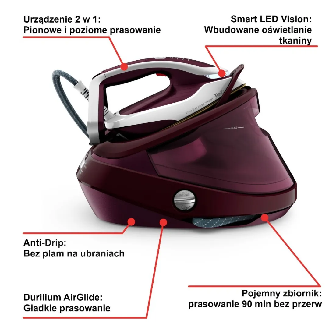 Generator pary, Tefal Pro Express Vision, 180 g/min, 8,3 bar, LED