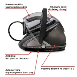 Generator pary, Tefal Pro Express Ultimate [+], 180 g/min, 8 bar, inteligentny