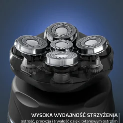 Golarka do głowy, Rowenta GentleBald, 5 głowic golących, ostrza tytanowe
